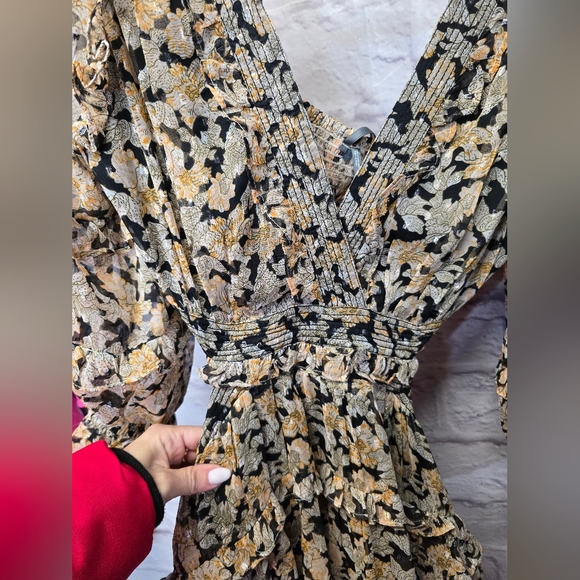 NWT $178 Anthropologie V-Neck Ruffle Cutout Dress (Size Small - Picture 12 of 14